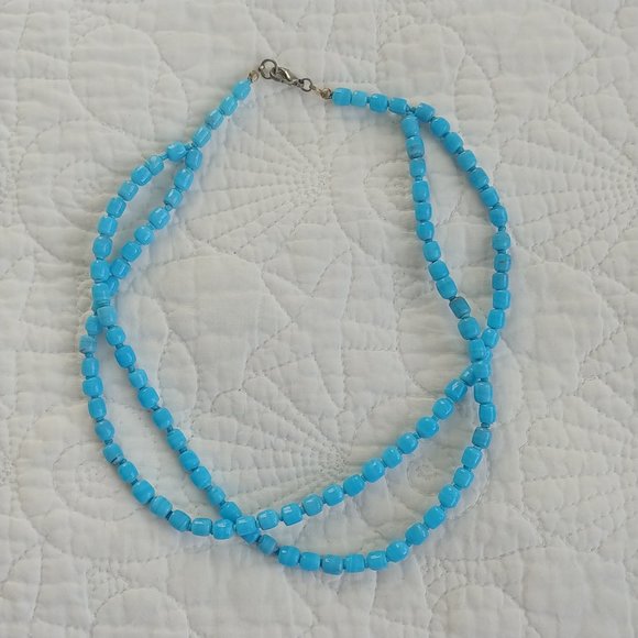 DONATED Glass Bead Double Strand Necklace - Picture 2 of 4